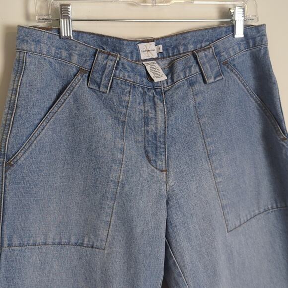 Vintage Calvin Klein Cropped Straight Wide Leg Jeans Light Wash Women's 8 - Picture 3 of 12